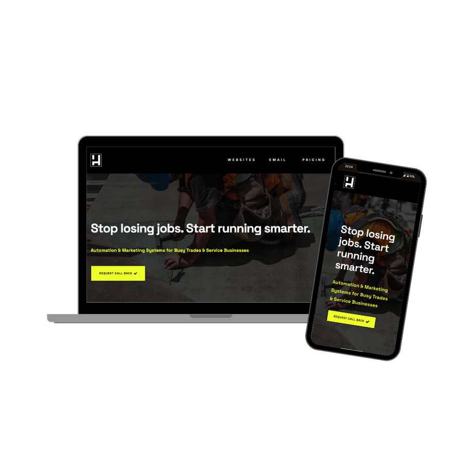 Laptop and phone showing website called Hivaro